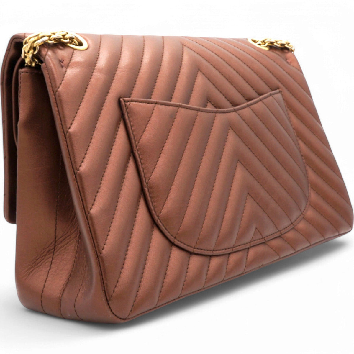 Chanel Metallic Chevron Quilted 2.55 Reissue 226 Flap Gold