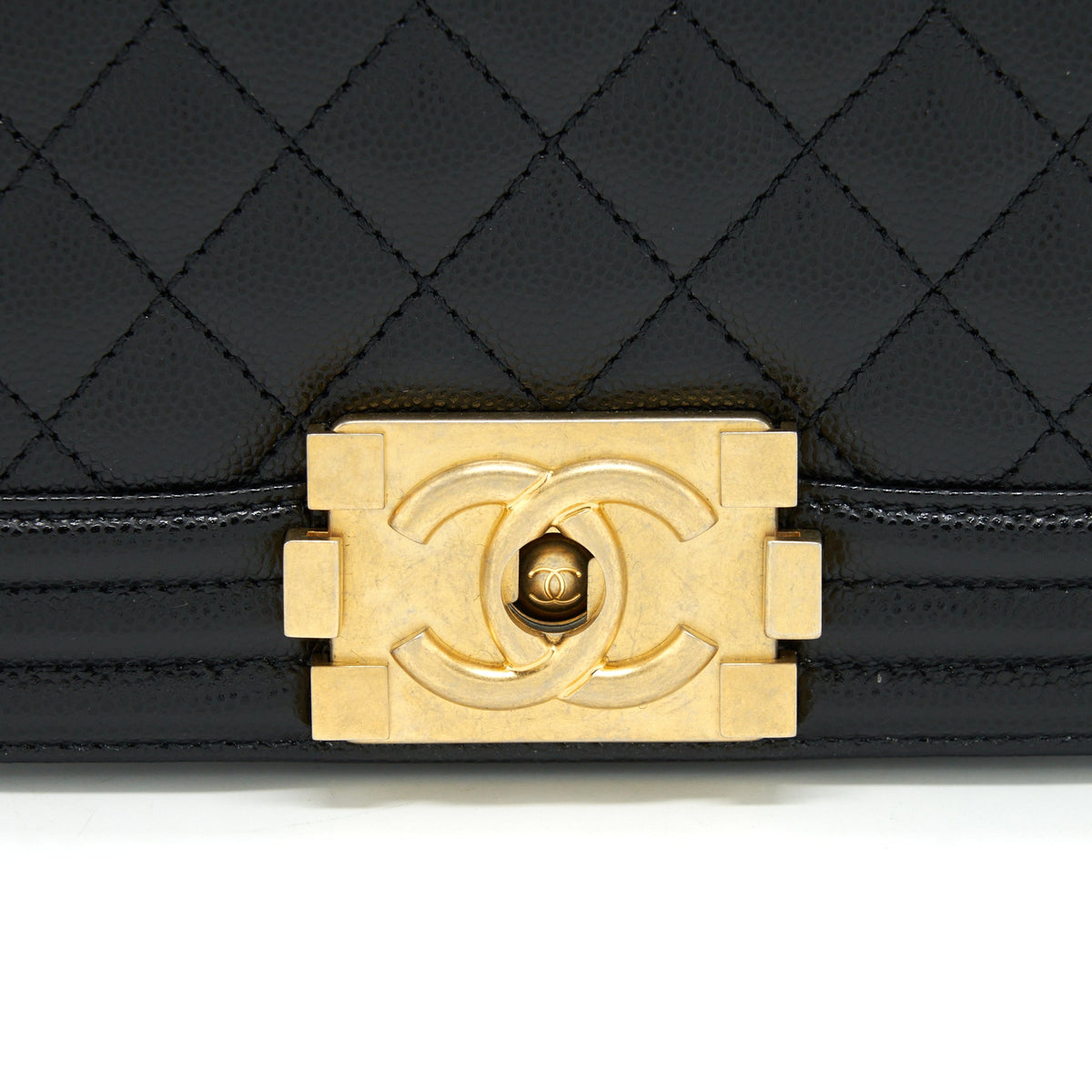 Chanel Small Boy Bag Caviar Black GHW (Microchip)