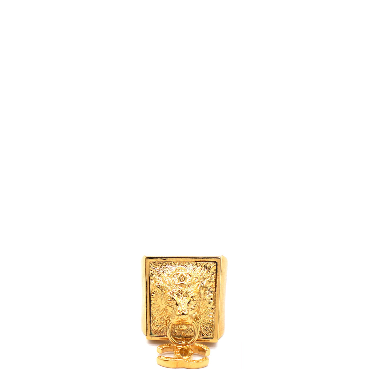 Chanel Lion Head CC Charm Cocktail Ring 52