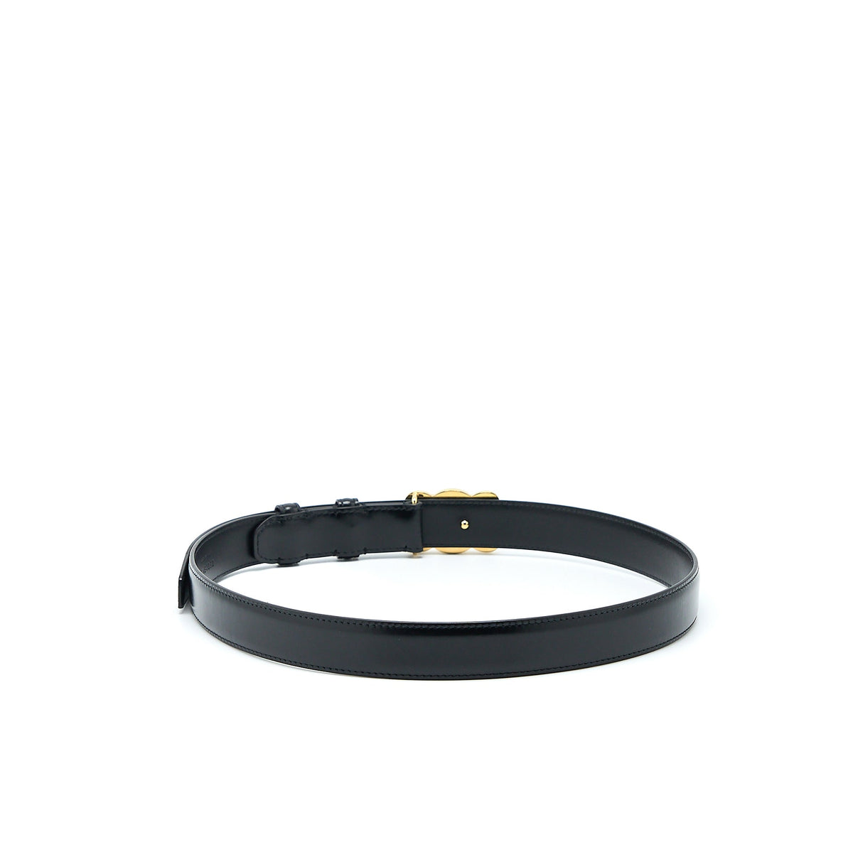 Celine Size 75 Medium Triomphe Belt in Smooth Calfskin Black GHW