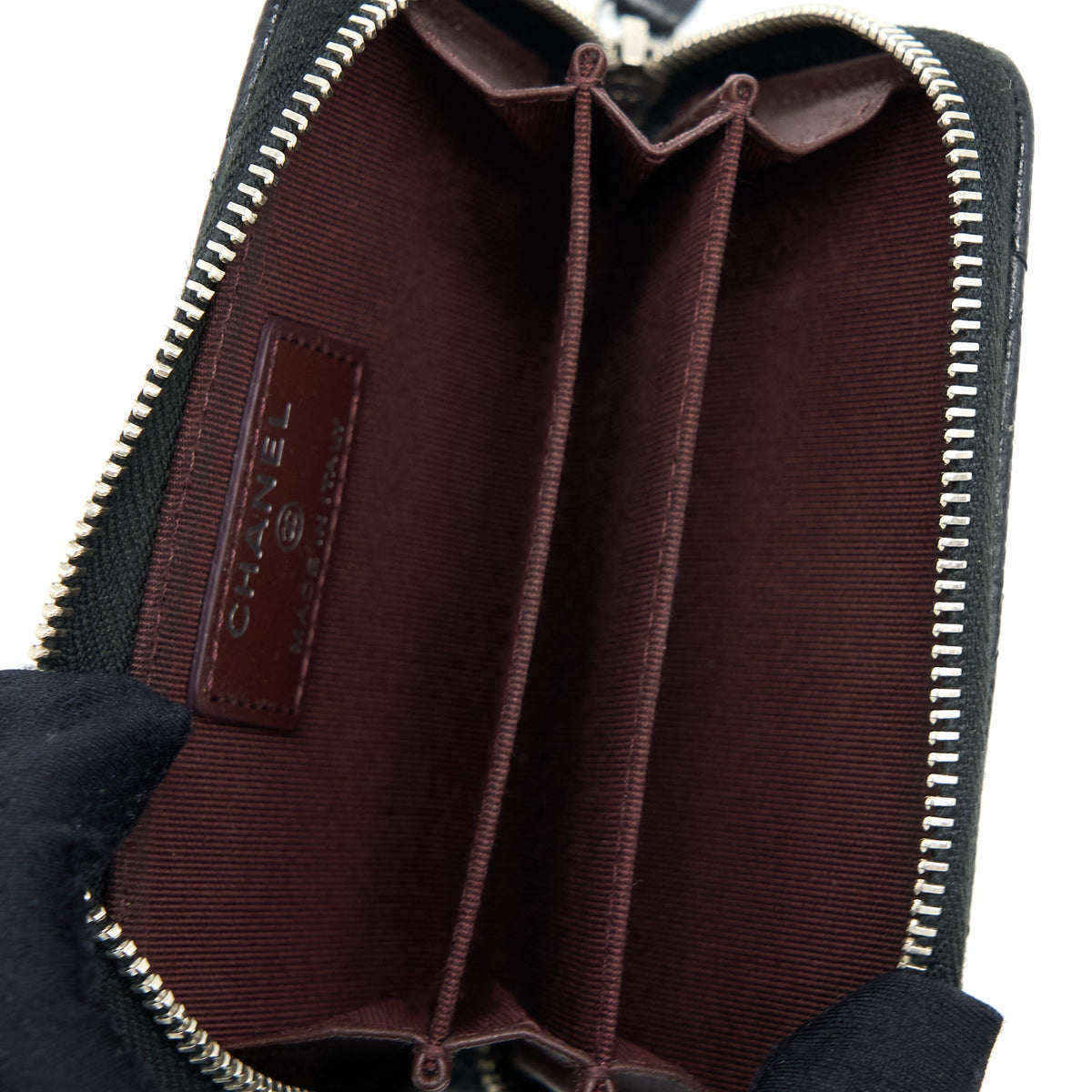 Chanel Small Zip  Holder Caviar Black SHW