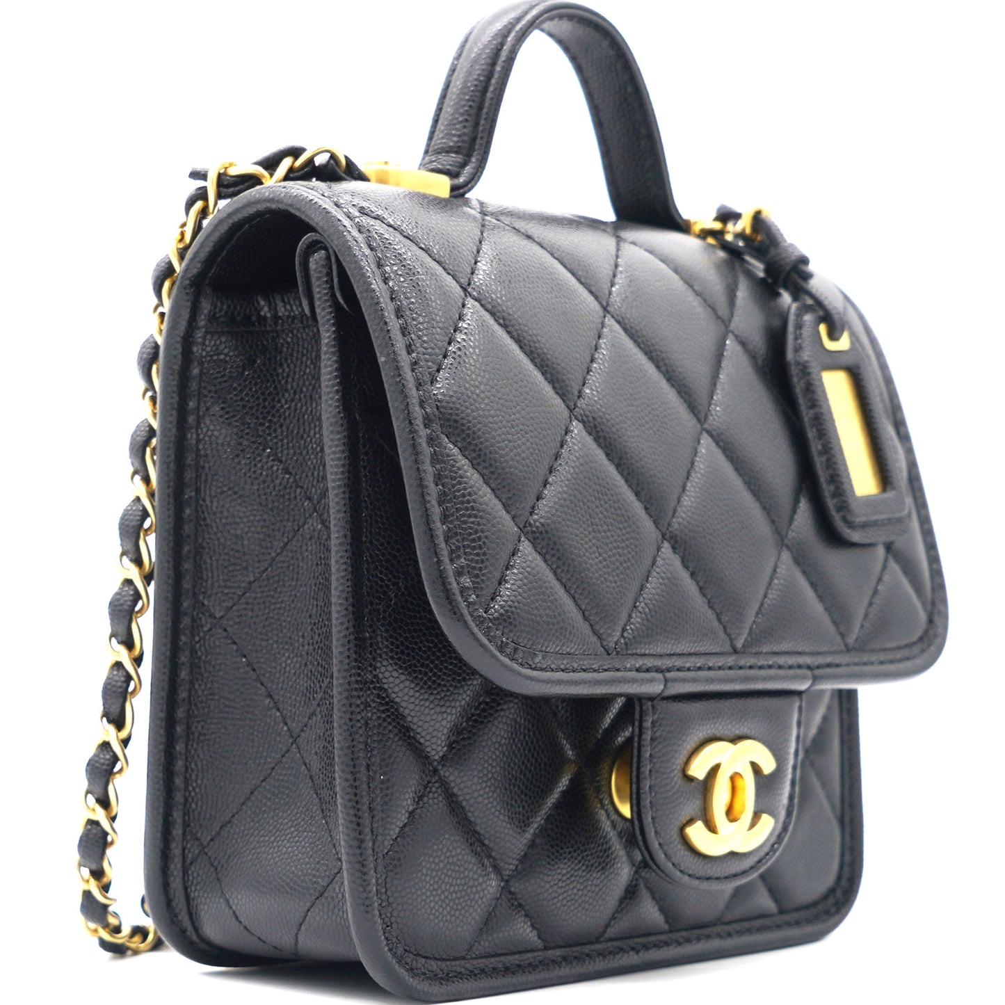 Chanel Caviar Black 22k Handle Bag