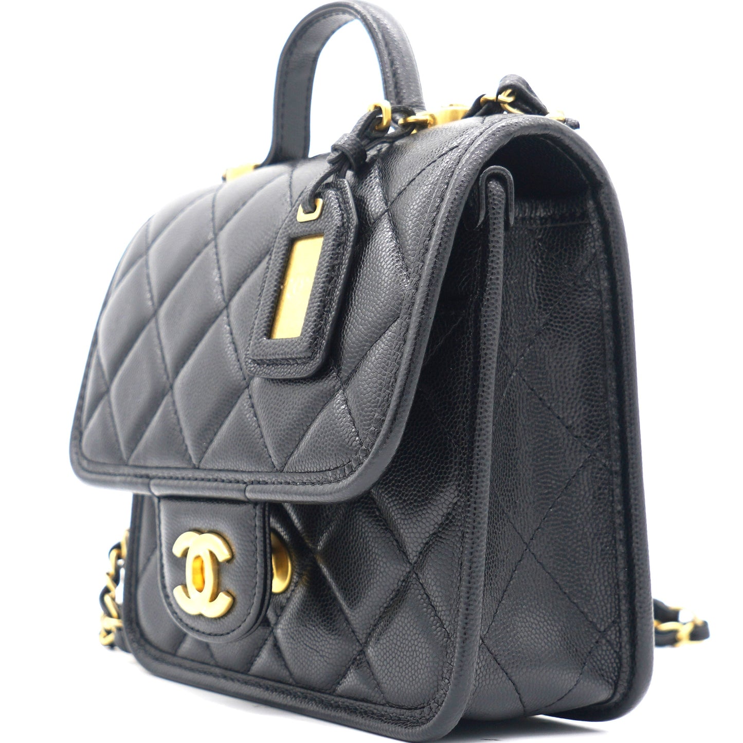 Chanel Caviar Black 22k Handle Bag