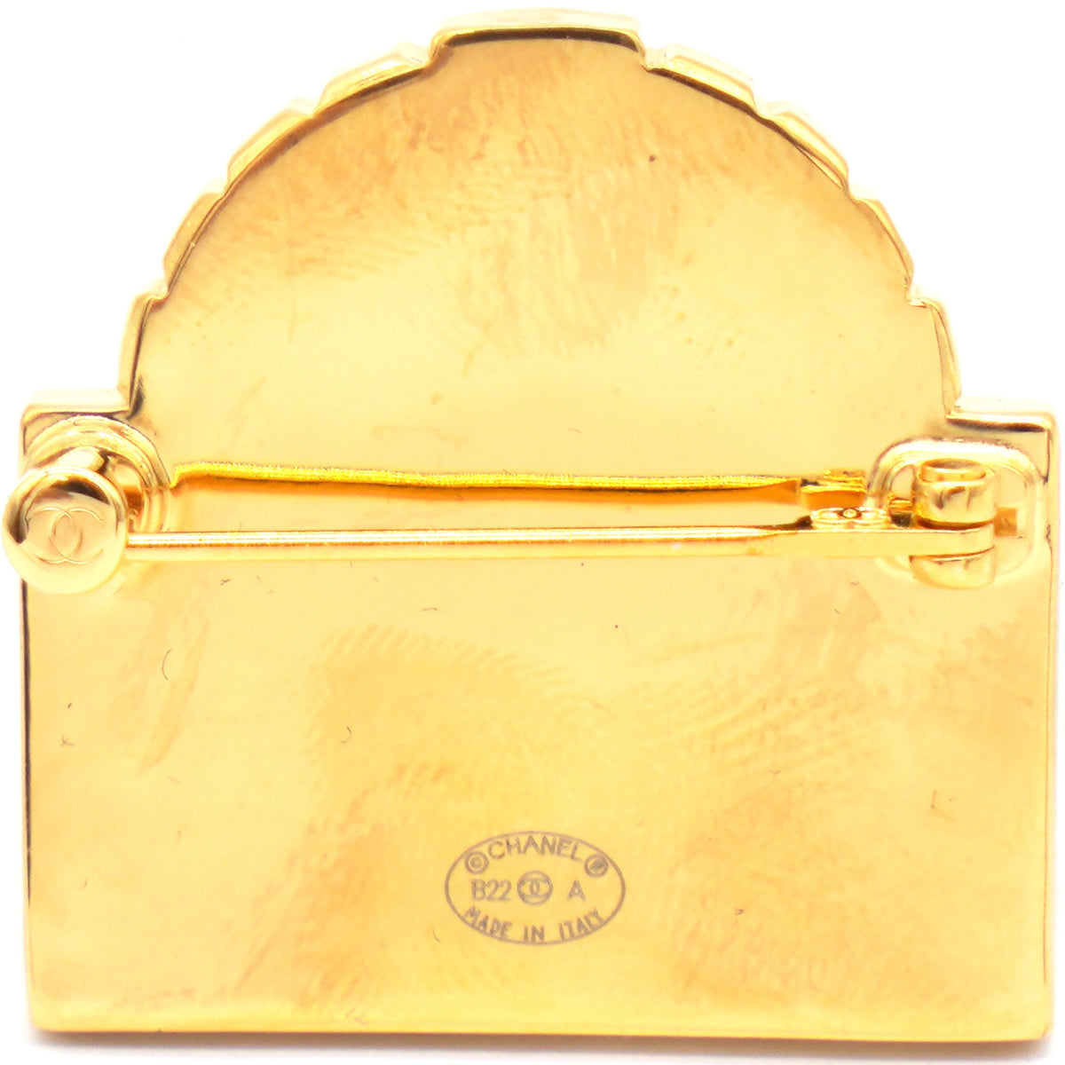 Chanel Rue Cambon Gold Dome Brooch