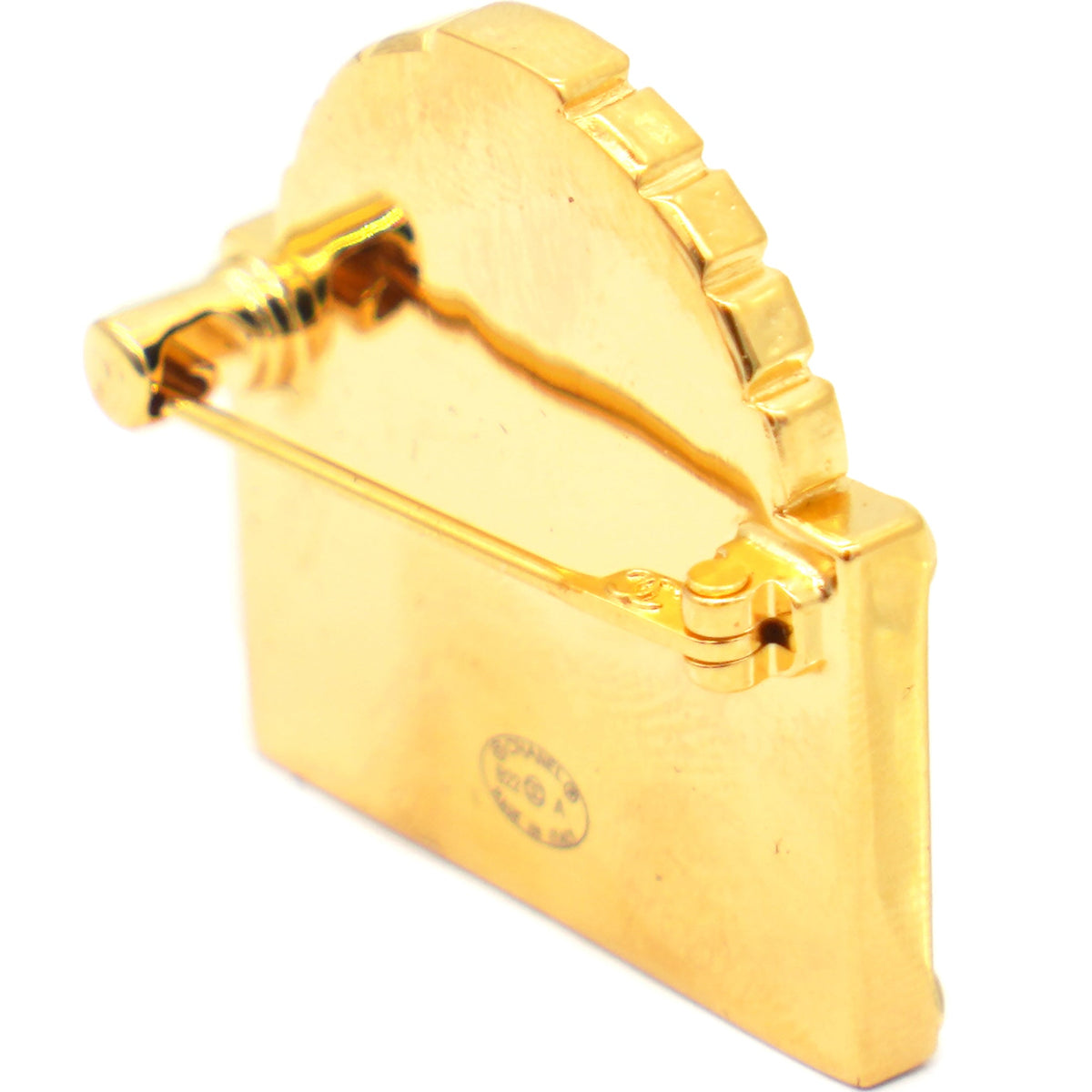 Chanel Rue Cambon Gold Dome Brooch