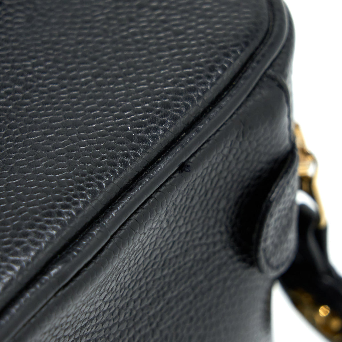 Chanel Vintage Vanity Case with Chain Caviar Black GHW