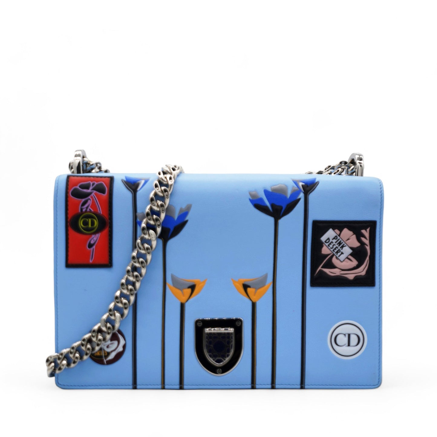 Dior Diorama Handbag Patch Embellished Shoulder Bag