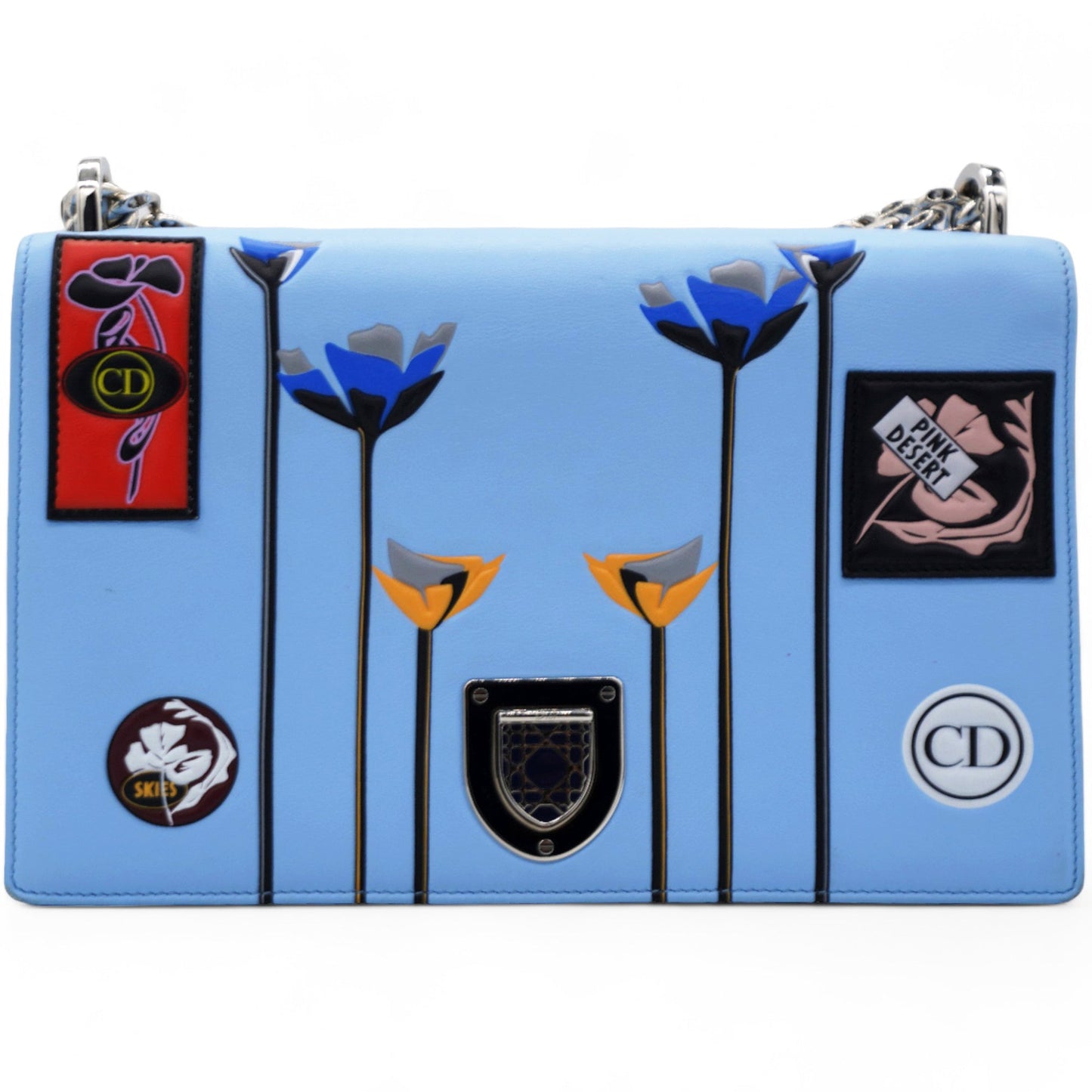 Dior Diorama Handbag Patch Embellished Shoulder Bag