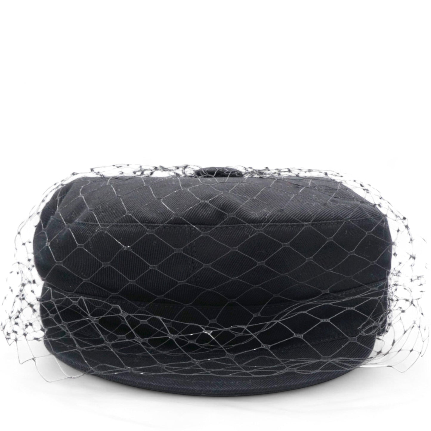 Dior Cotton Canvas Arty Cap with Veil Black Size57