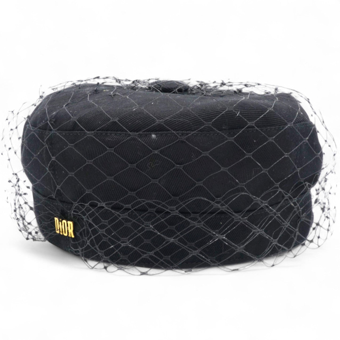 Dior Cotton Canvas Arty Cap with Veil Black Size57