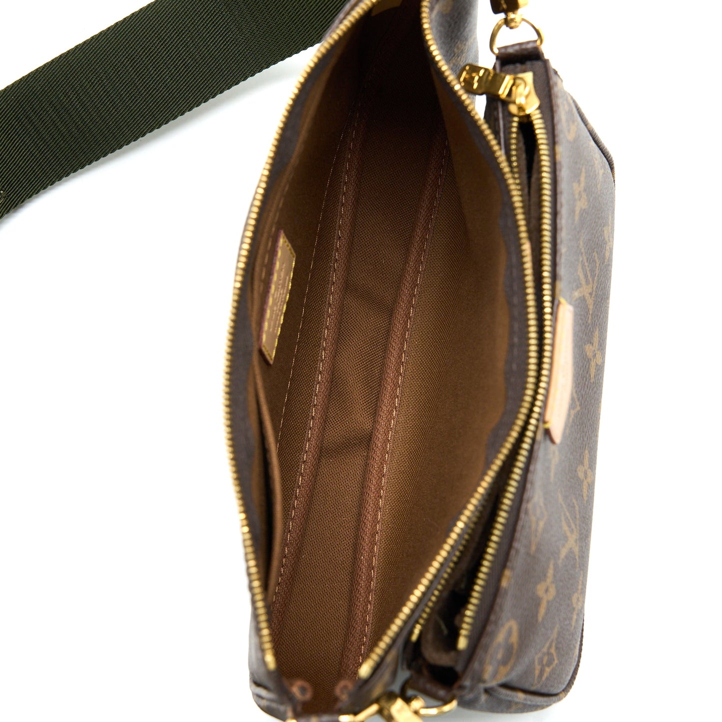 Louis Vuitton Multi Pochette Accessories Monogram Canvas with Khaki Strap GHW
