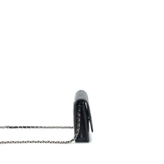 Chanel Wallet on Chain WOC in Caviar SHW