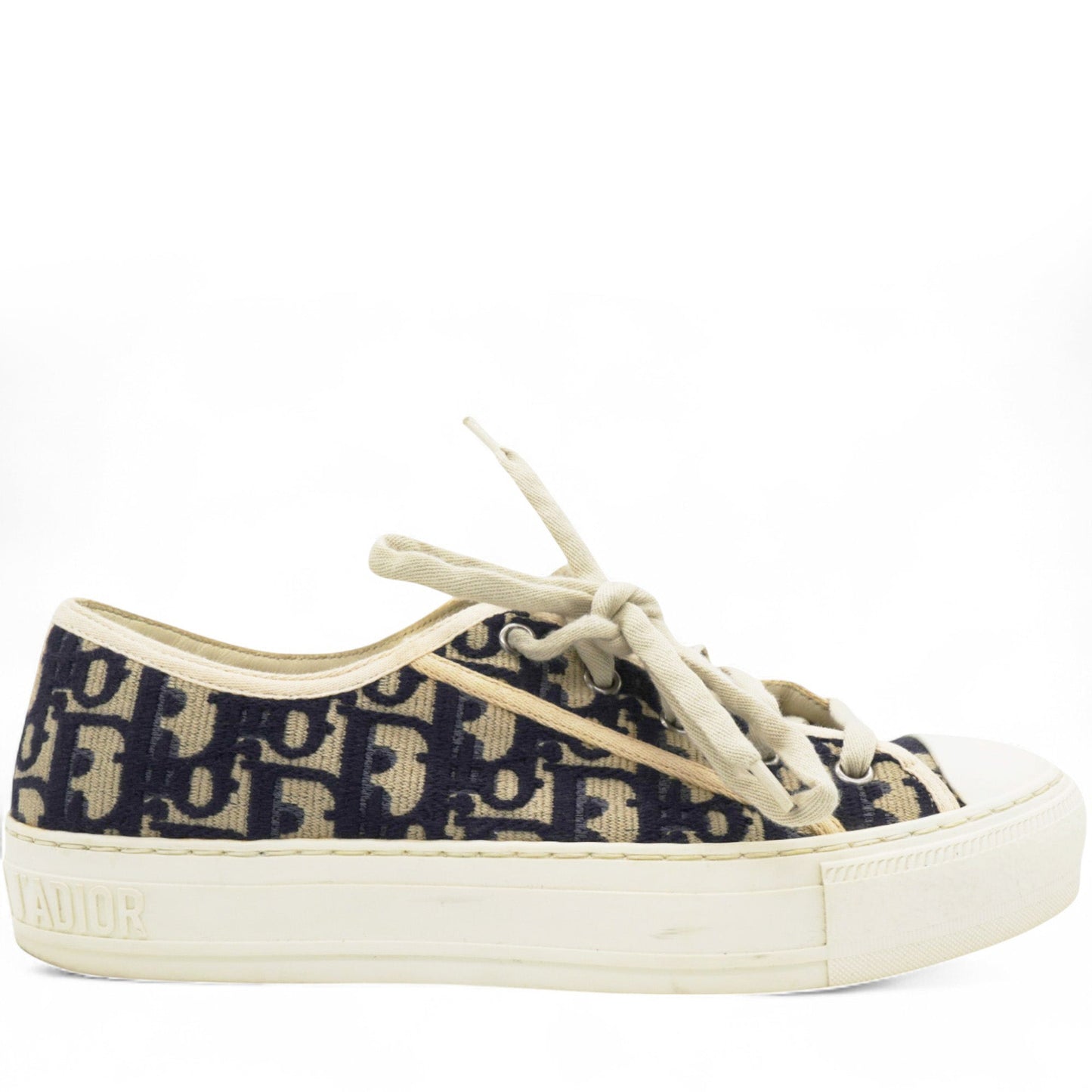 Dior Canvas Oblique Walk'N'Dior Low Top Sneakers Deep Blue Size37.5