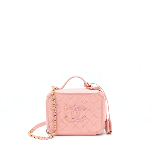 Chanel Filigree Vanity Case Caviar Pink GHW