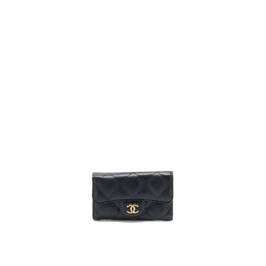 Chanel Flap Key Holder Caviar Black GHW