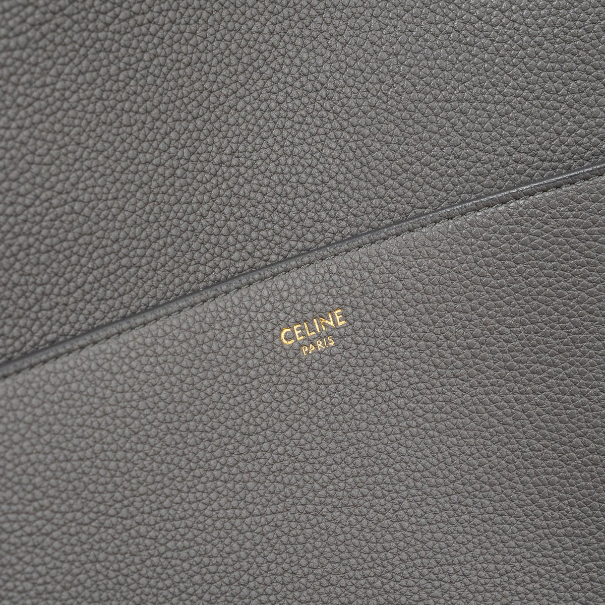 Celine Sangle Bucket Grained Calfskin Grey GHW