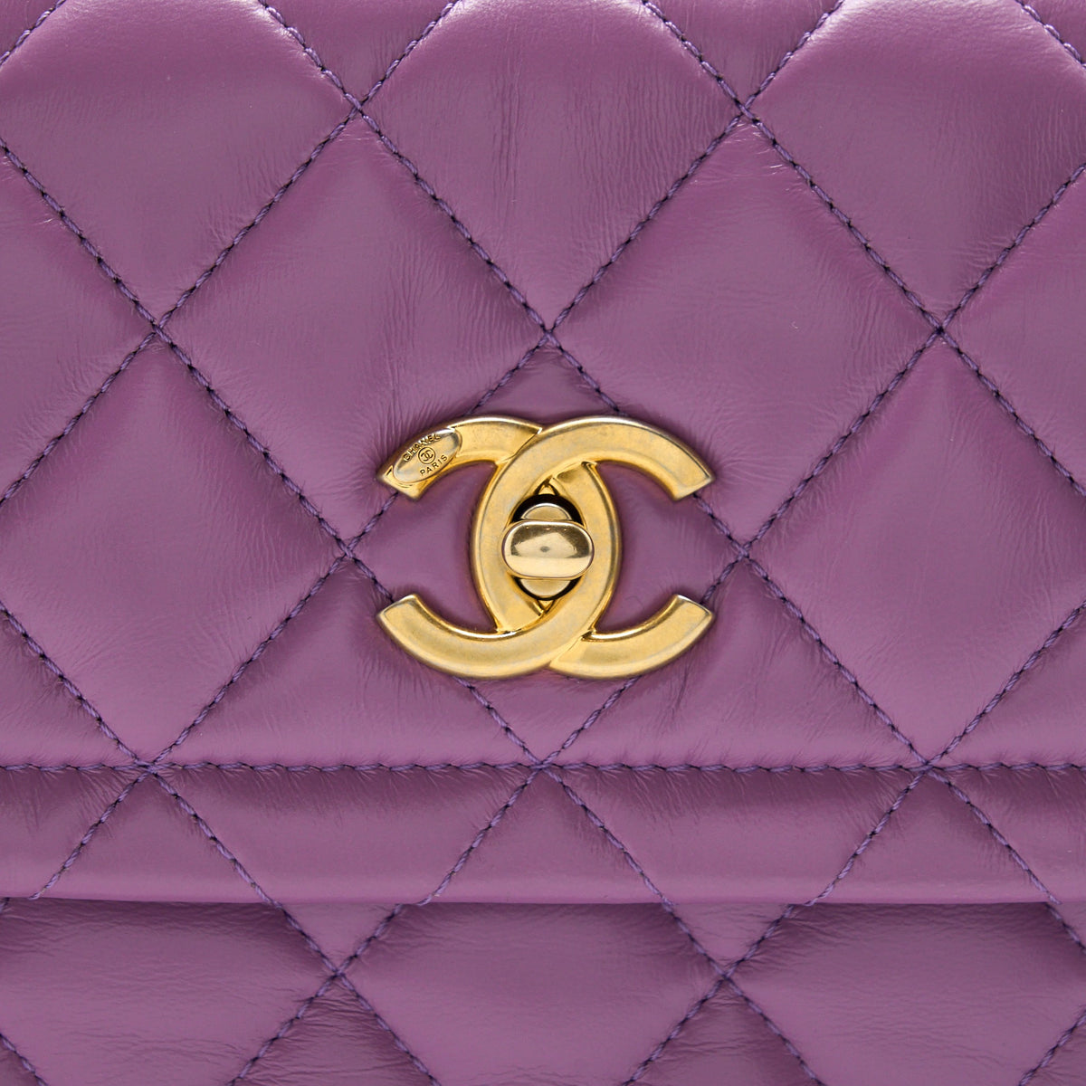 Chanel Square Flap Bag Lambskin Light Purple Brushed GHW