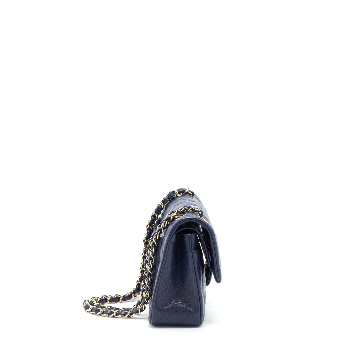 Chanel Small Classic Flap Bag Caviar Dark Blue LGHW