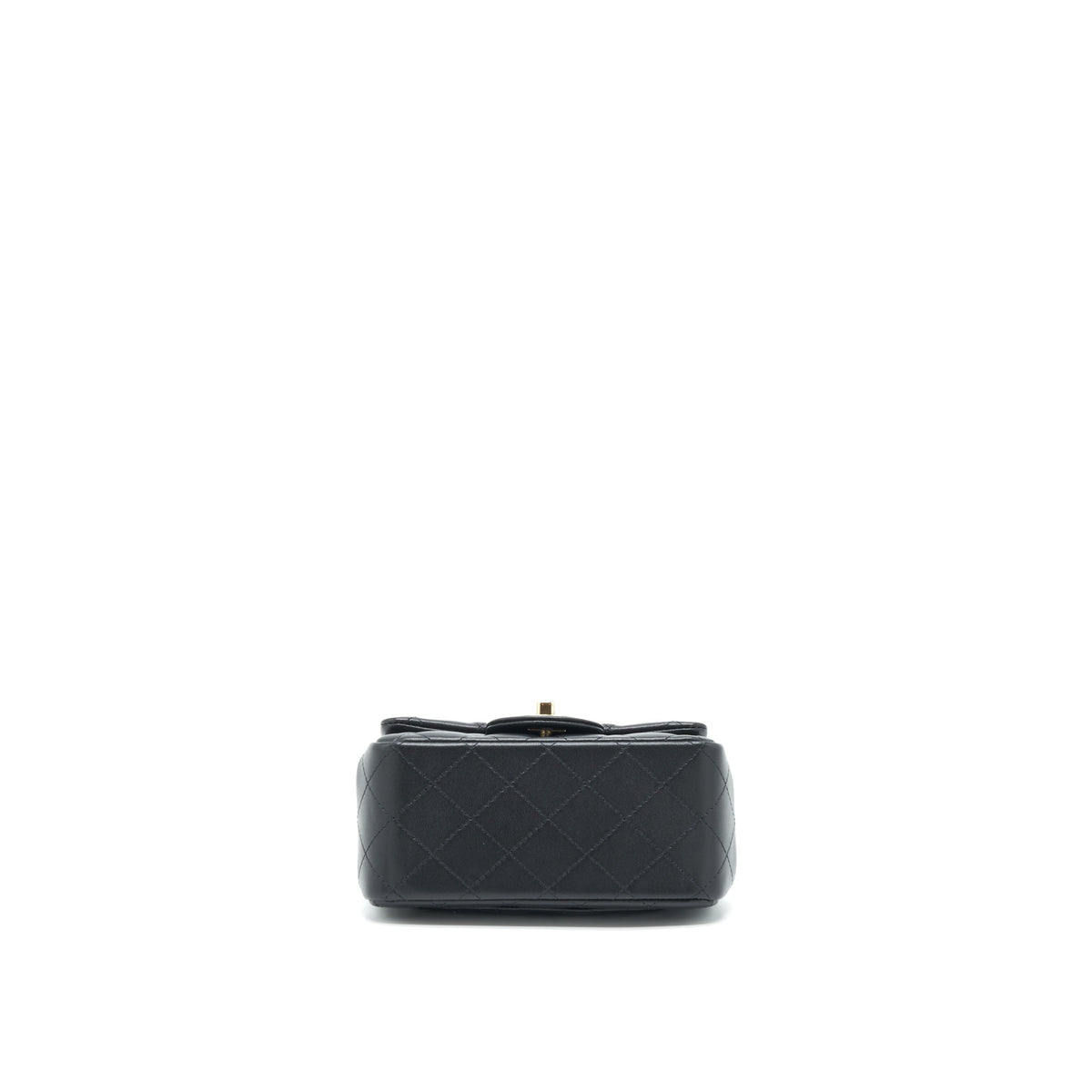 Chanel Mini Square Flap Bag Lambskin Black LGHW(Microchip)