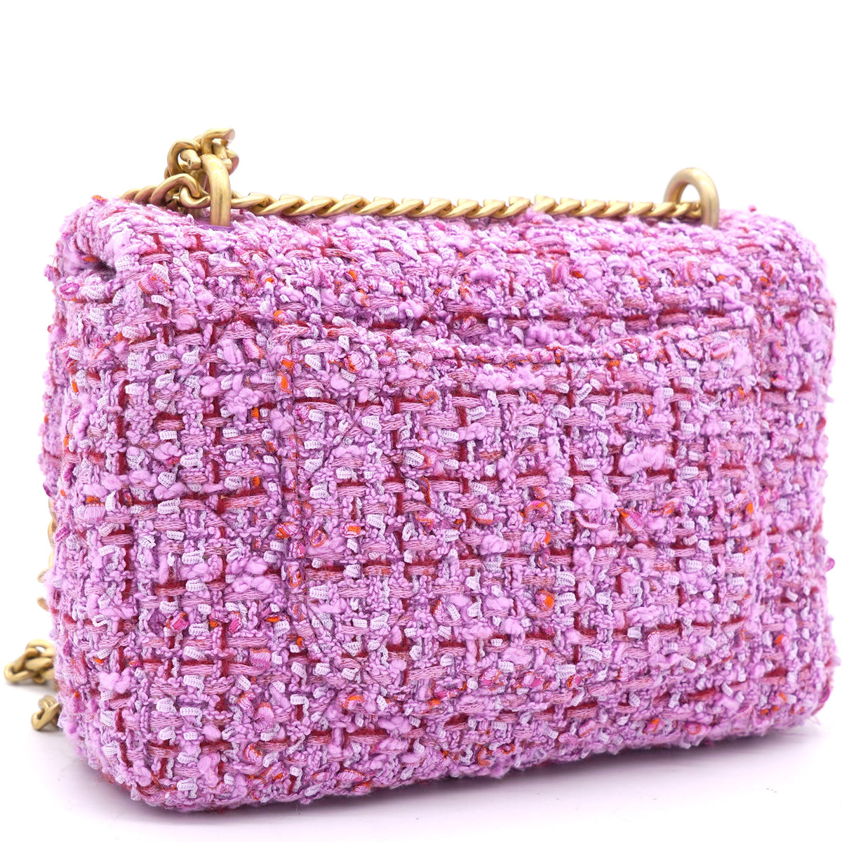 Chanel Pink Tweed Classic Flap Square