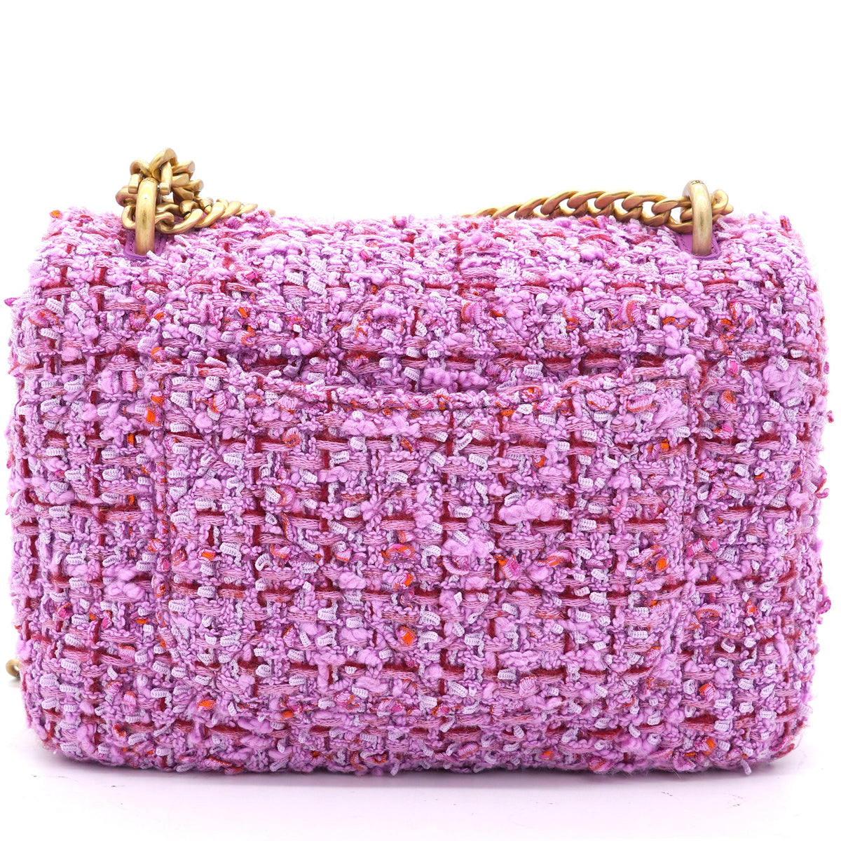 Chanel Pink Tweed Classic Flap Square