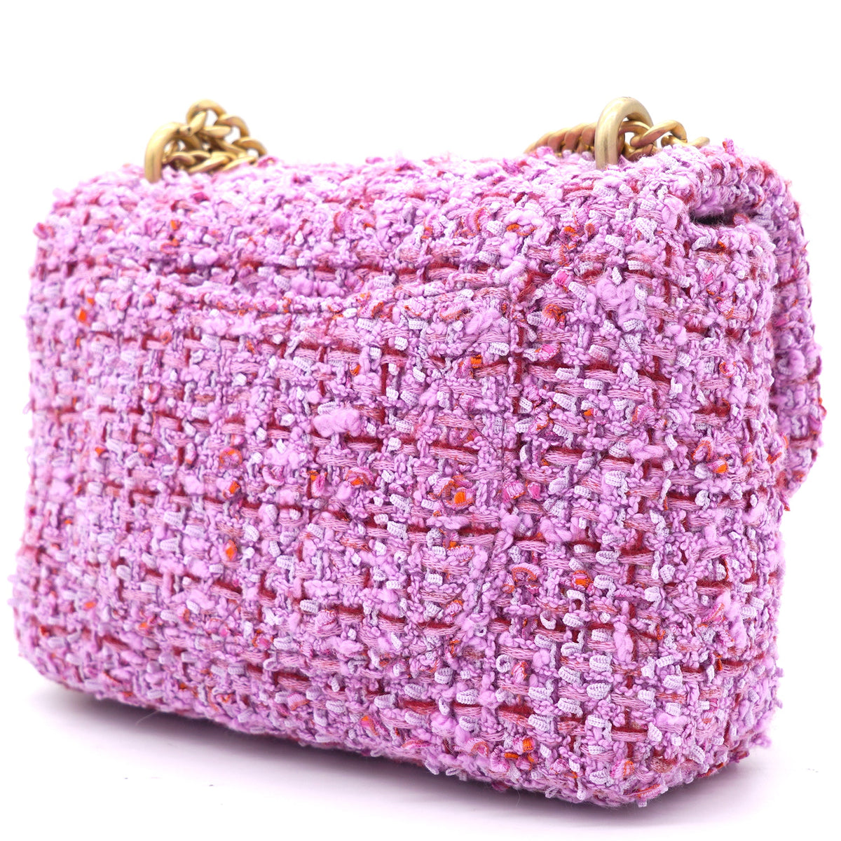 Chanel Pink Tweed Classic Flap Square