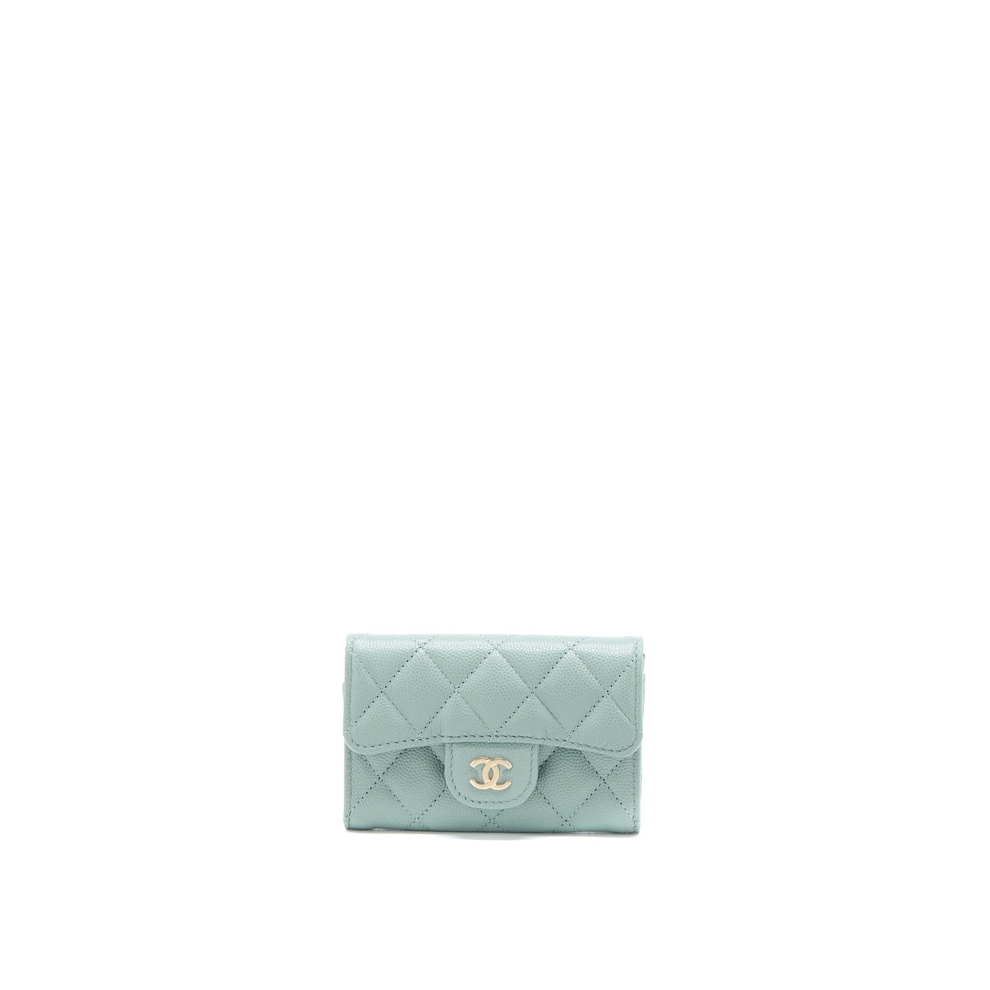 Chanel 23C Classic Flap  Holder Caviar Light Grey LGHW