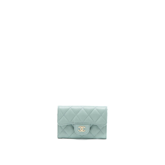 Chanel 23C Classic Flap  Holder Caviar Light Grey LGHW