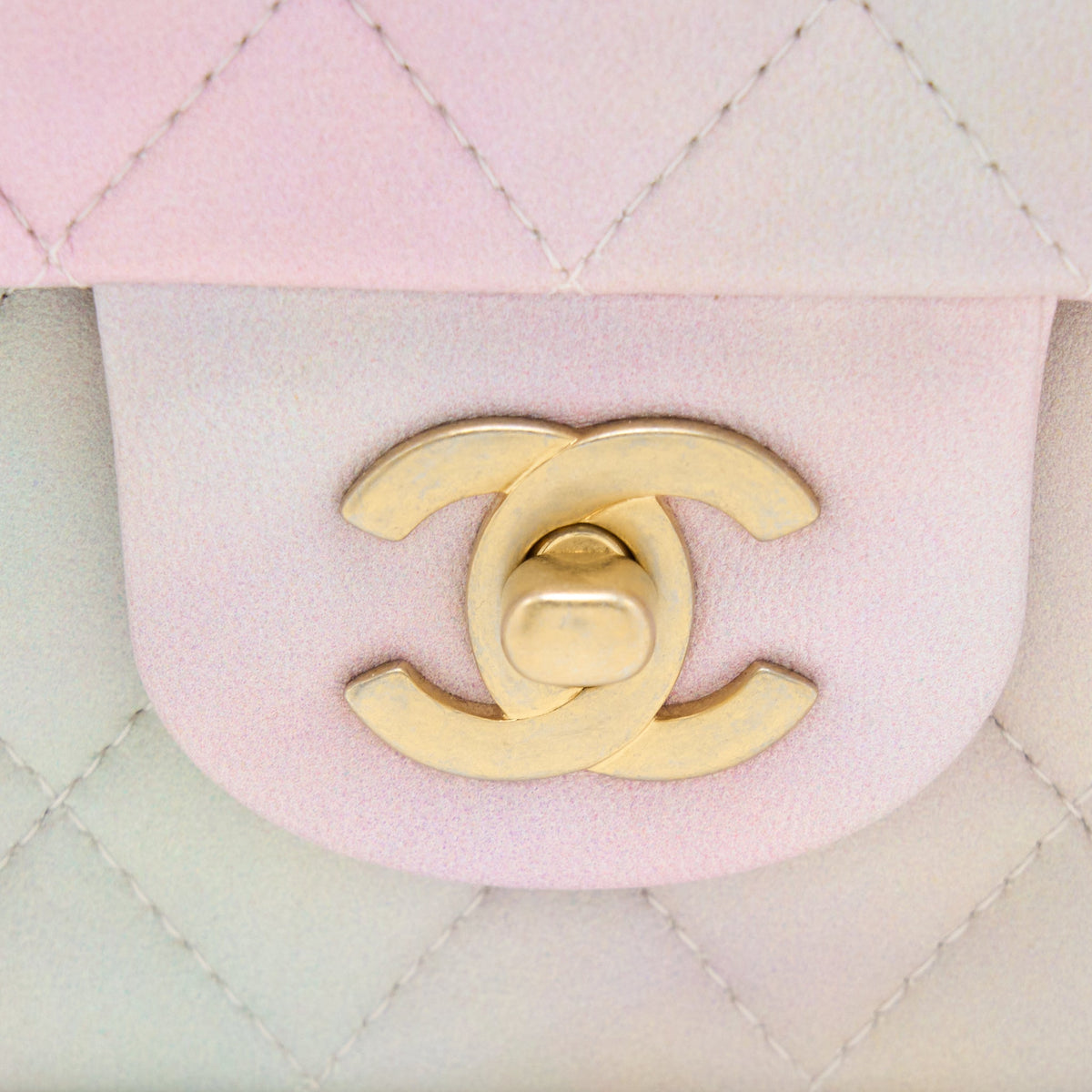 Chanel Top Handle Mini Rectangular Flap Ombré Multicolour Lambskin GHW (Microchip)