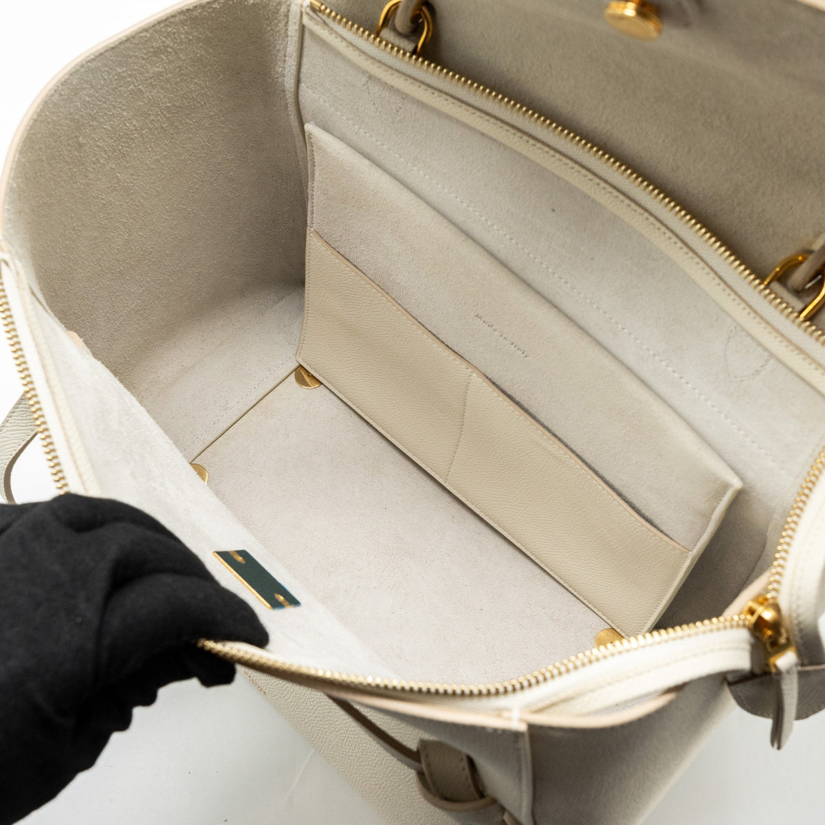 Celine Mini Belt Bag Grained Calfskin White GHW