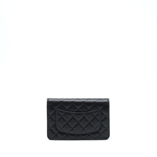 Chanel 22P Classic Wallet On Chain Caviar Black LGHW (Microchip)