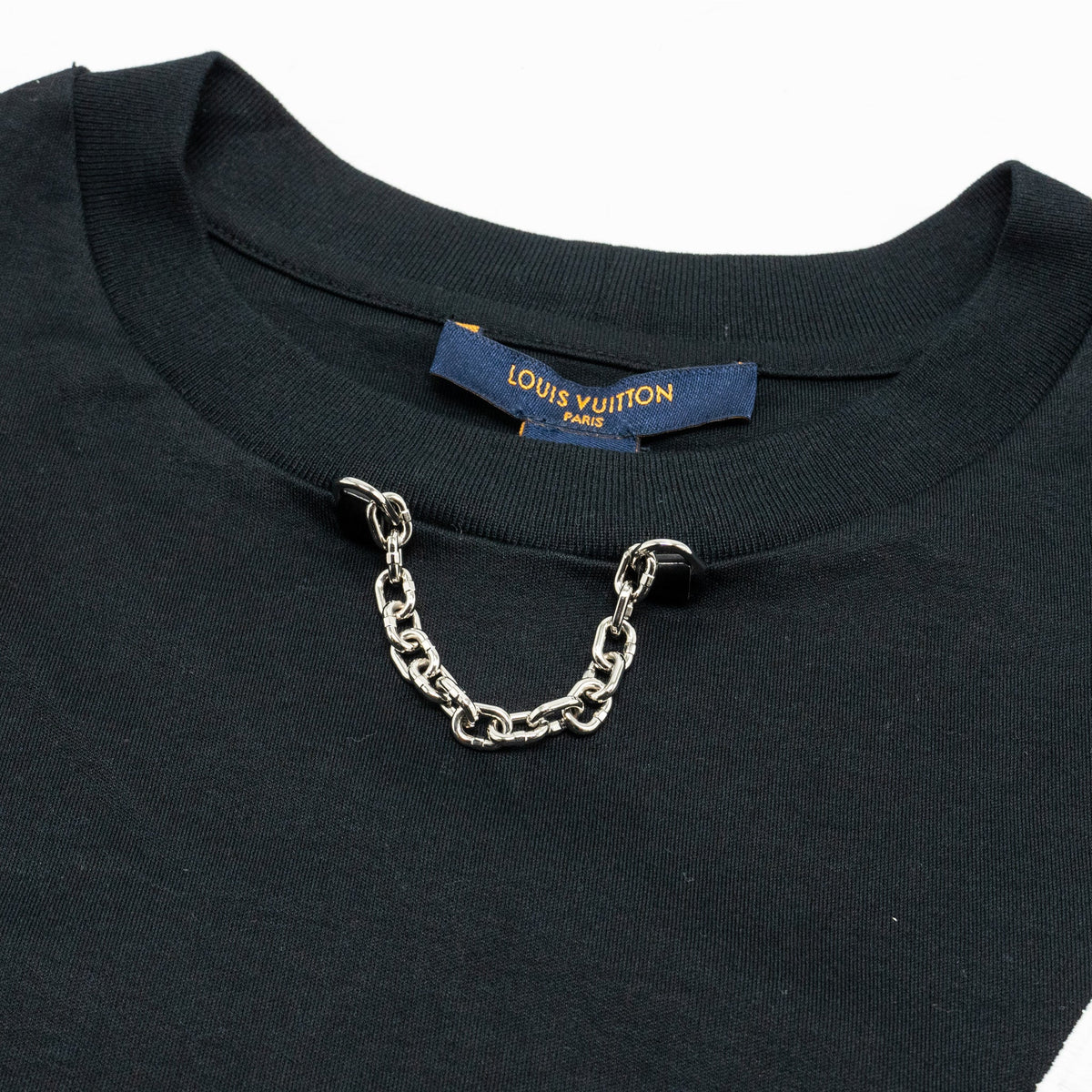Louis Vuitton Size S Color Block Logo Embroidered Cotton Black/White