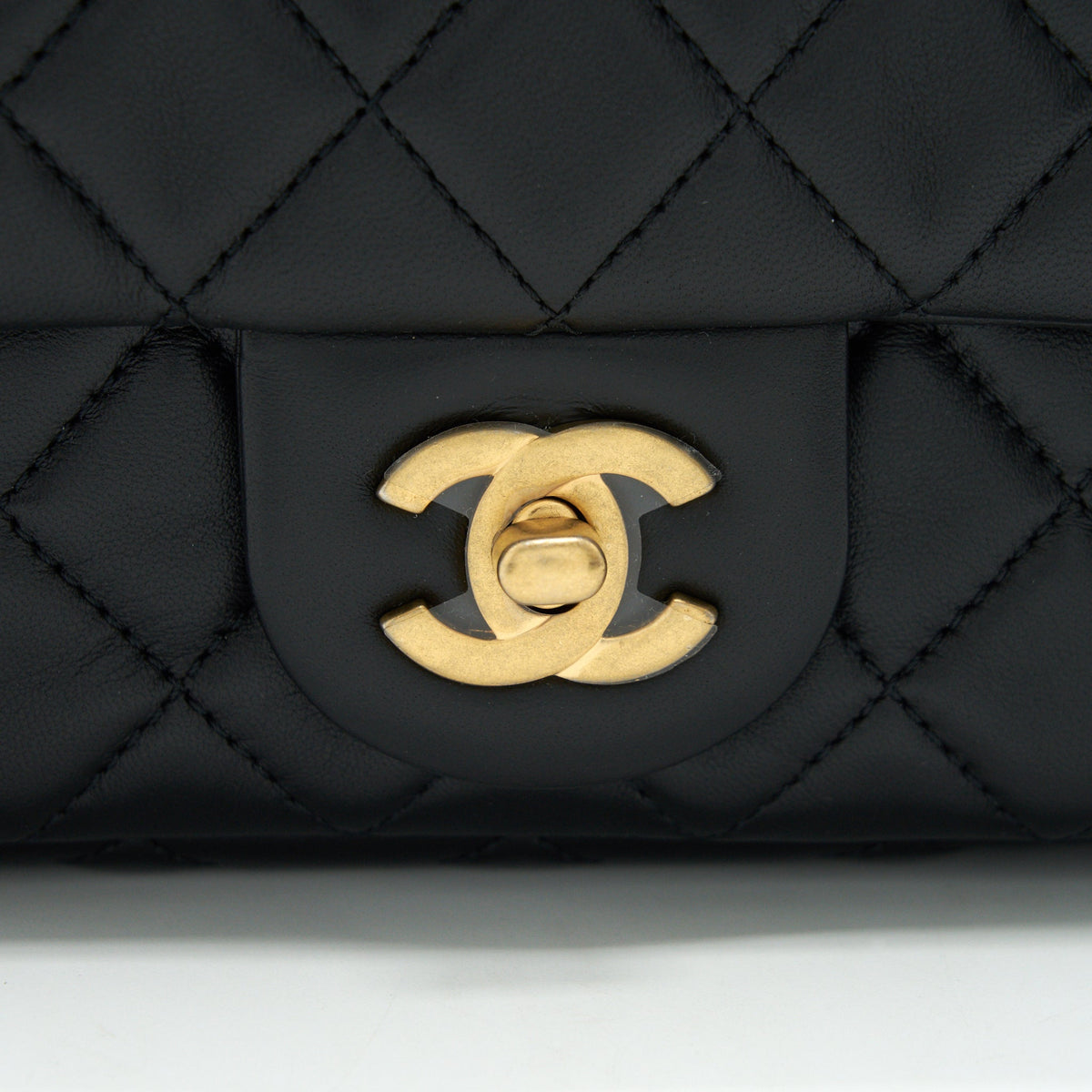 Chanel Pearl Crushed mini Rectangular Flap in Black