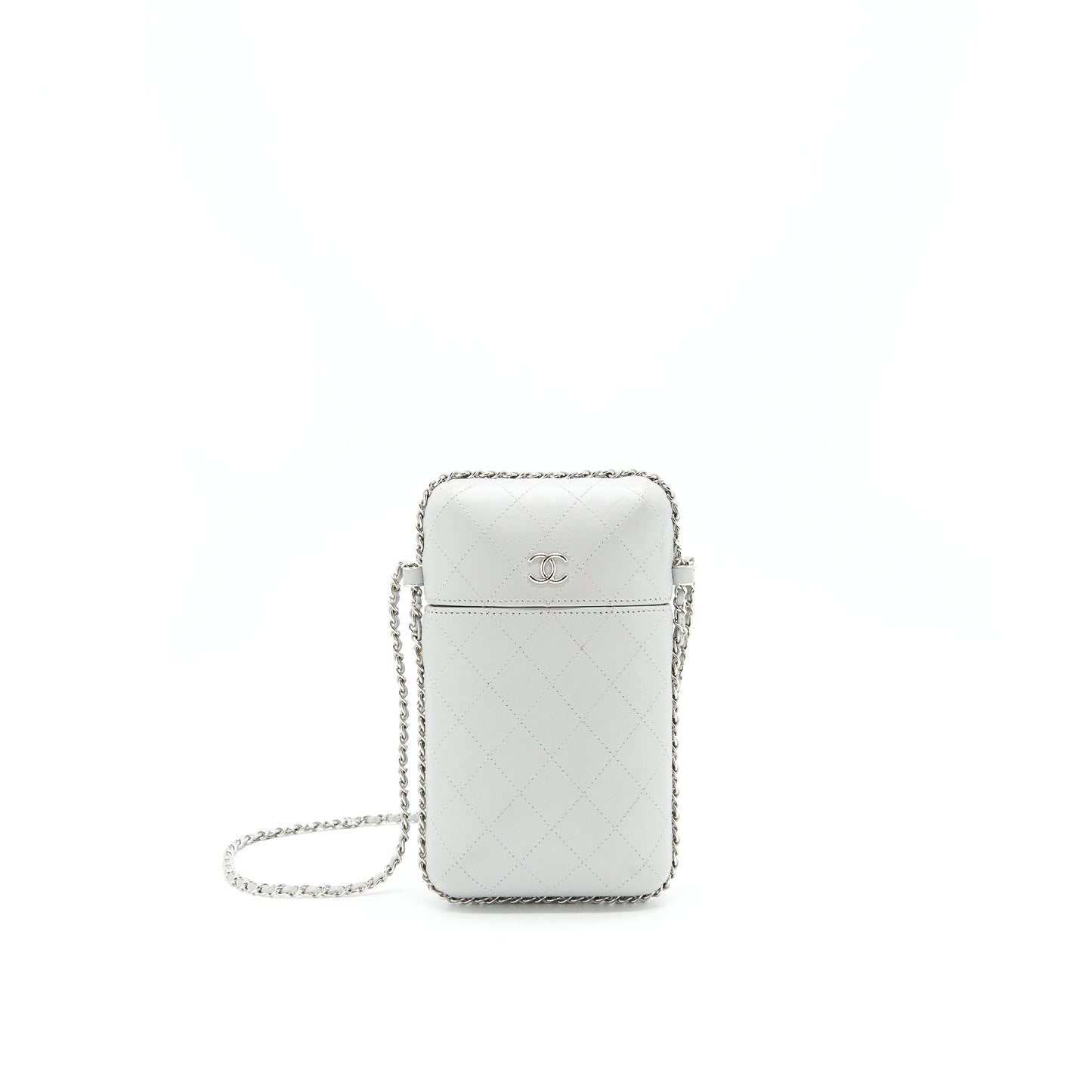 Chanel Grey Vanity case for phone with Chain