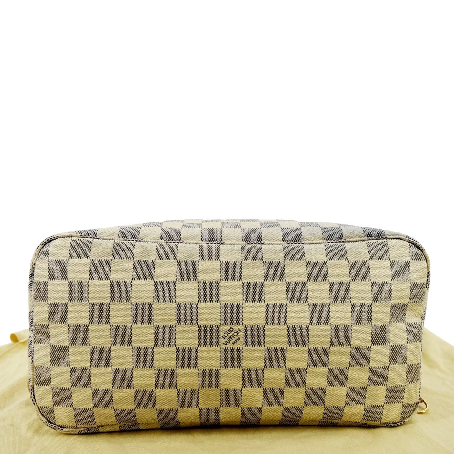 LOUIS VUITTON Neverfull MM Damier Azur Shoulder Bag White