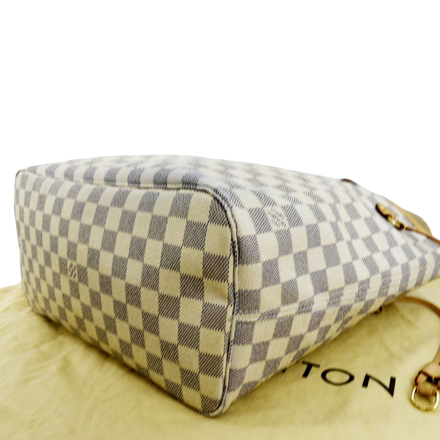 LOUIS VUITTON Neverfull MM Damier Azur Shoulder Bag White