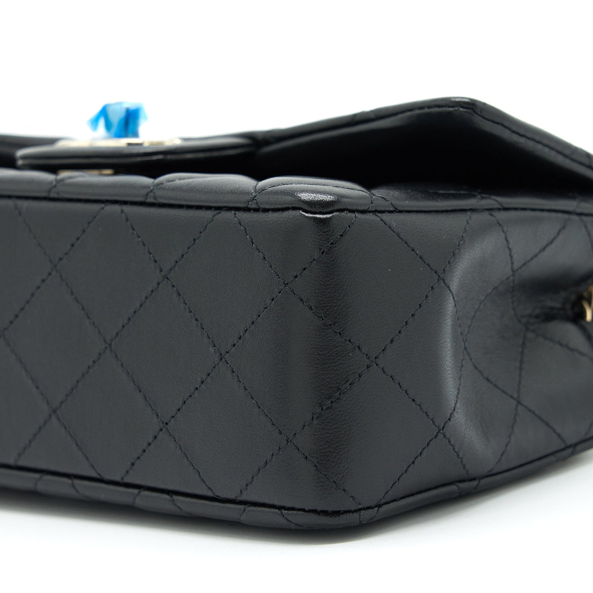 Chanel Mini Rectangular Flap Bag Lambskin Black LGHW (Microchip)