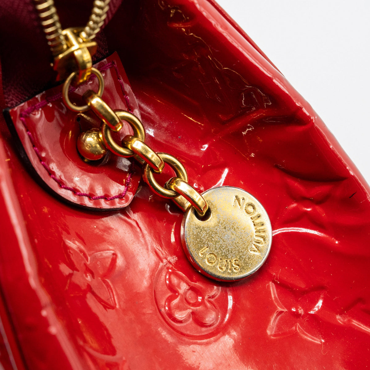 LOUIS VUITTON Vernis Brea MM Bag monogram Patent Rose Indian GHW