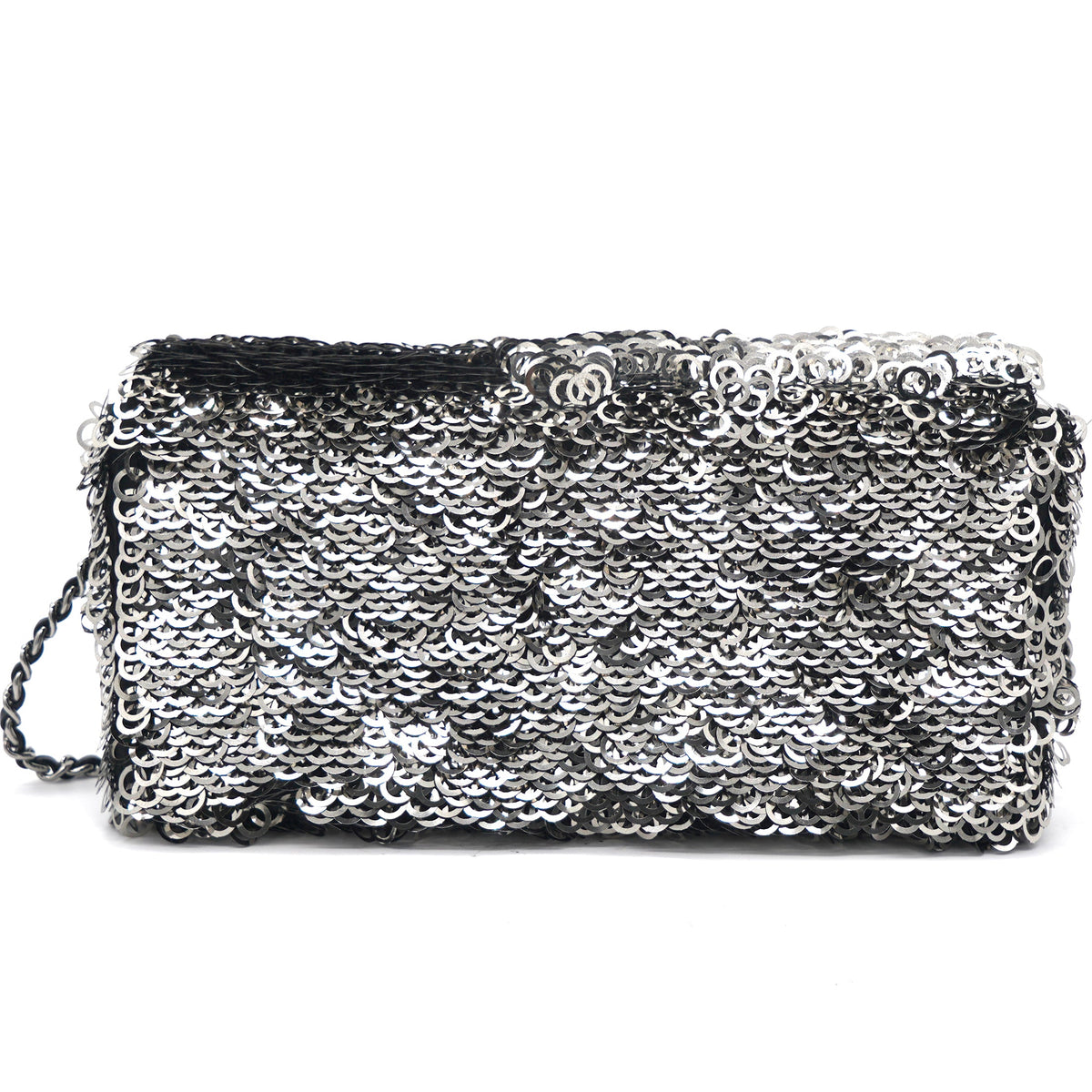 Chanel Sequin Small Single Flap Black White