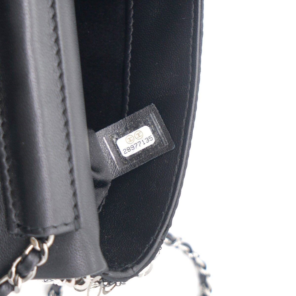 Chanel Sequin Small Single Flap Black White