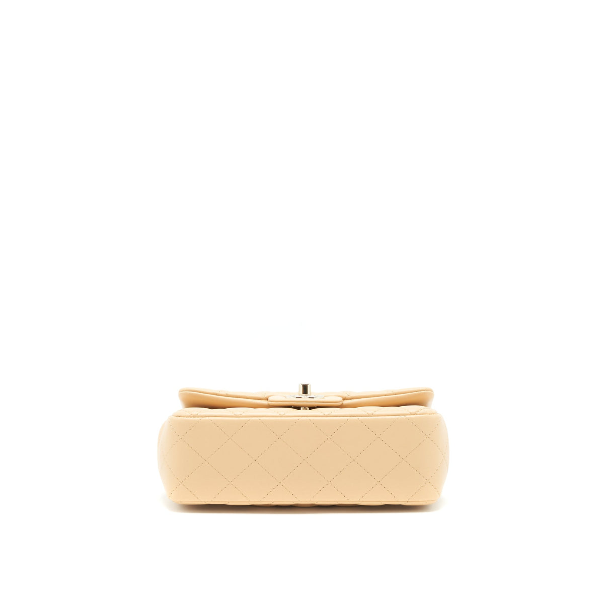 Chanel Mini Rectangular Lambskin Light Beige LGHW(microchip)