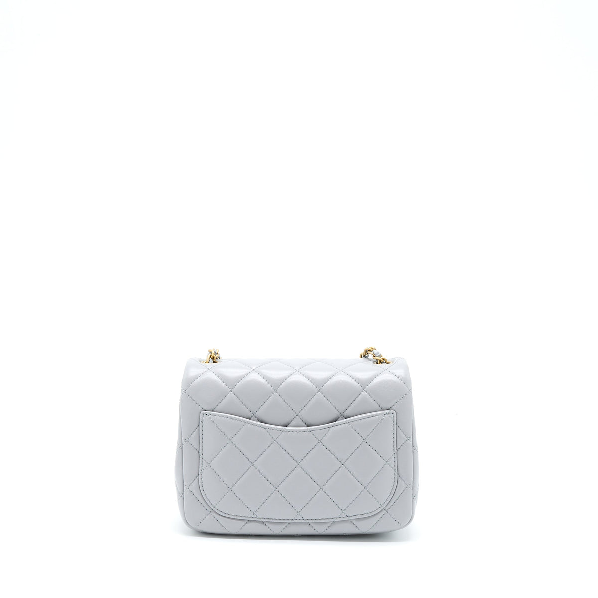 Chanel Pearl Crush Mini Square Flap Bag Lambskin Grey GHW