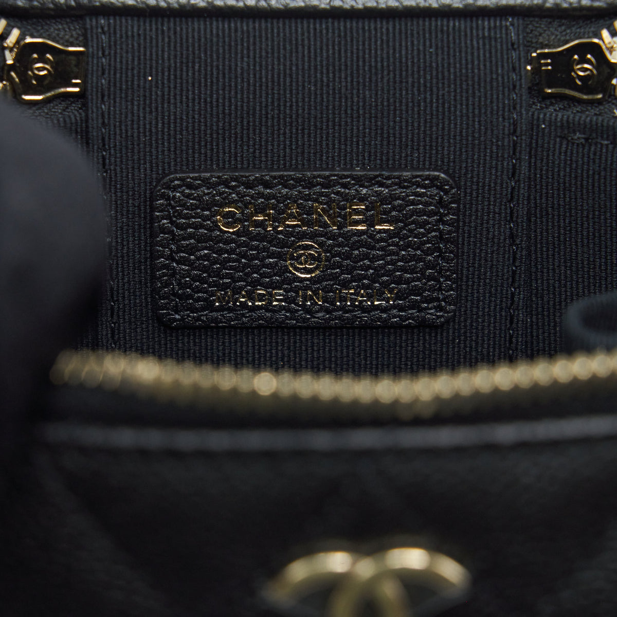Chanel Mini Vanity With Chain Caviar Black LGHW