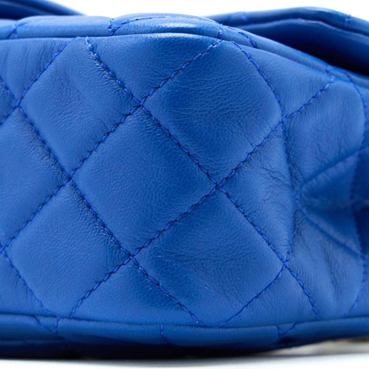 Chanel Pearl Crush Mini Rectangular Lambskin Blue Brushed GHW (Microchip)