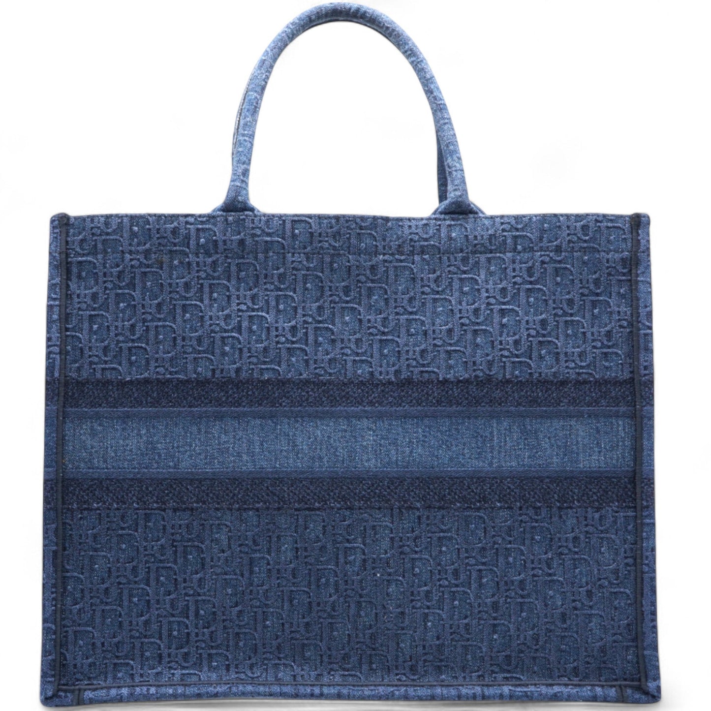 Dior Oblique Denim Book Tote Denim Blue Large