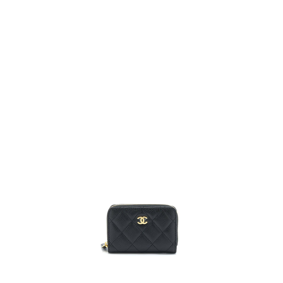 Chanel Zip Small Card Holder Caviar black GHW