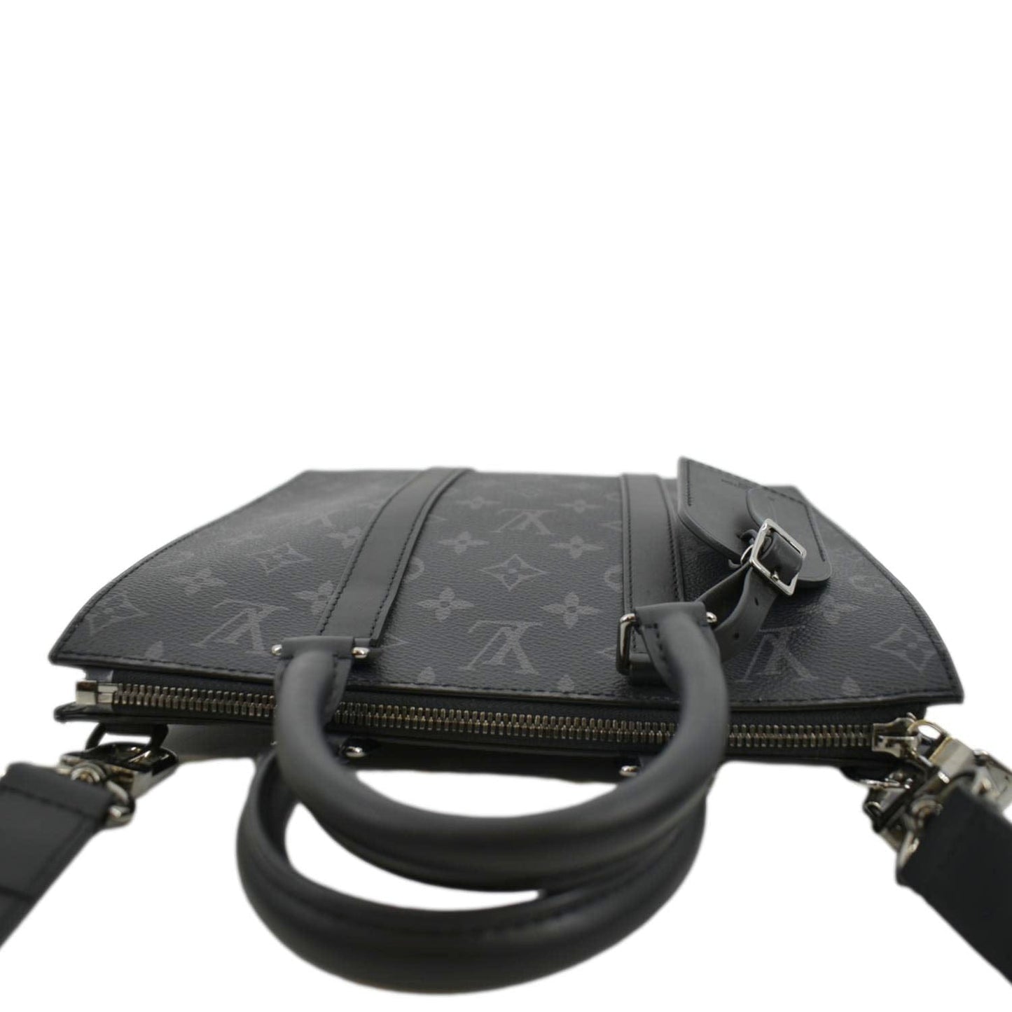 LOUIS VUITTON Sac Plat Monogram Eclipse Tote Shoulder Bag Black