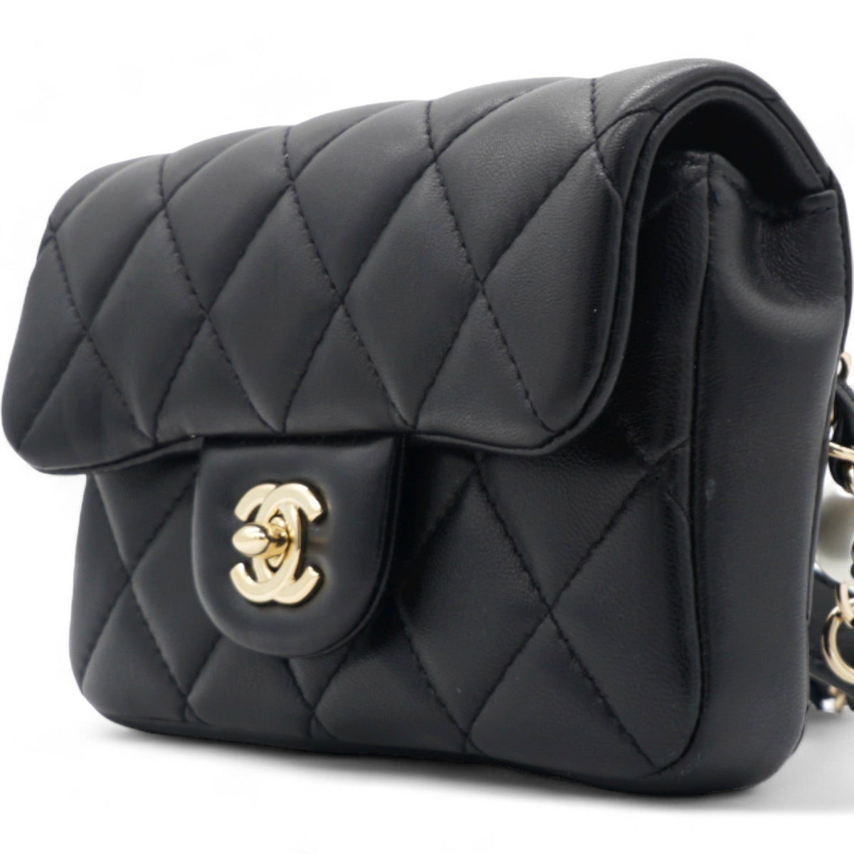 Chanel Lambskin Quilted Mini My Precious Flap Black