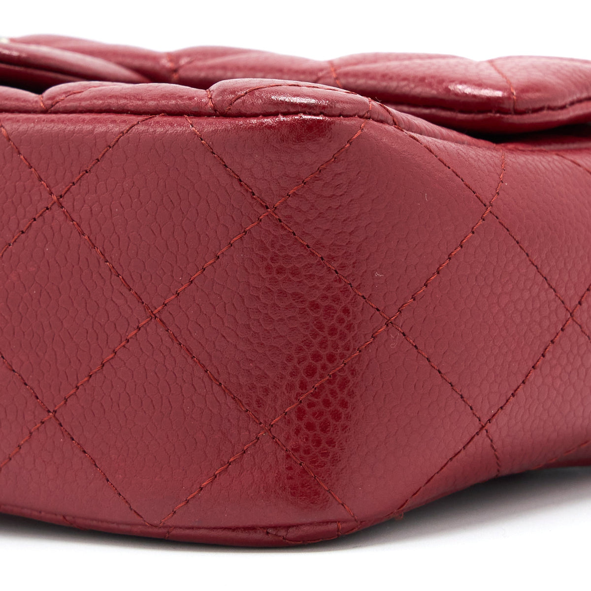 Chanel Mini Rectangular Flap Bag Caviar Red SHW