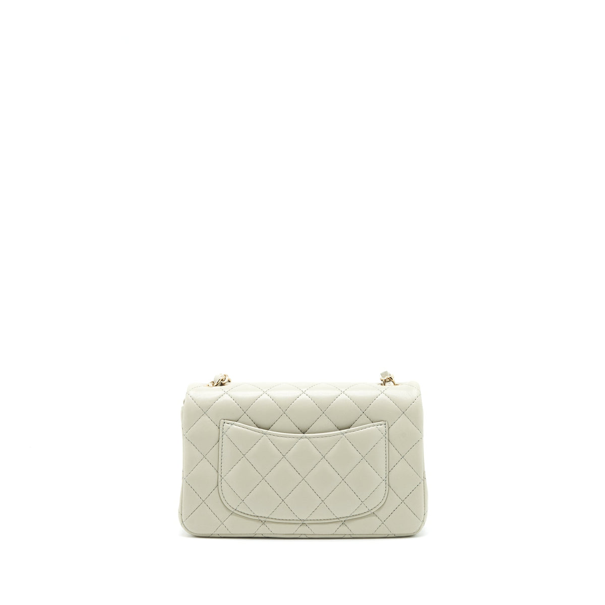 Chanel mini rectangular flap Bag Lambskin Light Grey LGHW (microchip)